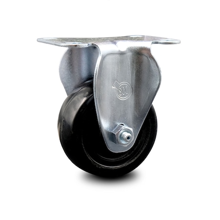 Service Caster 3 Inch Hard Rubber Wheel Rigid Top Plate Caster SCC-20R314-HRS